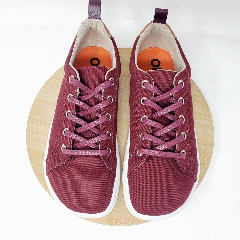 Origo Everyday Shoes Womens 7 Burgundy Lace Up Minimalist Barefoot Sneaker